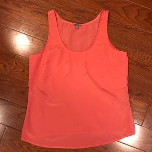 Salmon scalloped blouse